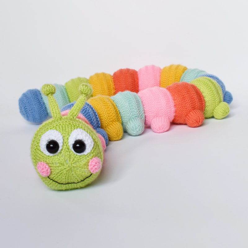 Knitting Pattern for Fun Caterpillar Draught Excluder by Amanda Berry 